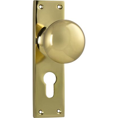 Tradco 1035E Door Knob Victorian Euro Polished Brass