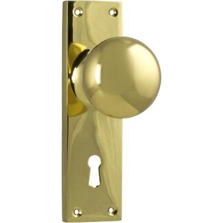 Tradco 1036 Door Knob Victorian Lock Polished Brass