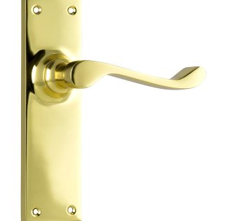 Tradco 1037 Door Lever Victorian Latch Polished Brass