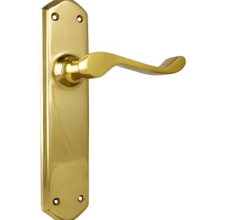 Tradco 1042 Windsor Lever Passage Polished Brass 200x45mm 60mm(P)