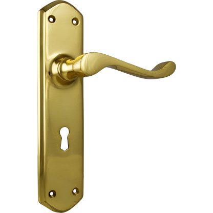 Tradco 1043 Windsor Lever Lock Polished Brass 200x45mm 60mm(P)