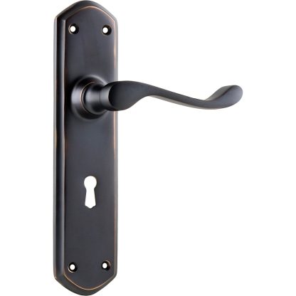 Tradco 1048 Windsor Lever Lock Antique Copper 200x45mm 60mm(P)