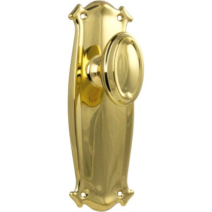 Tradco 1050 Bungalow Knob Passage Polished Brass 197x68mm