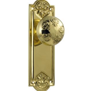 Tradco 1053 Nouveau Knob Passage Polished Brass 188x58mm