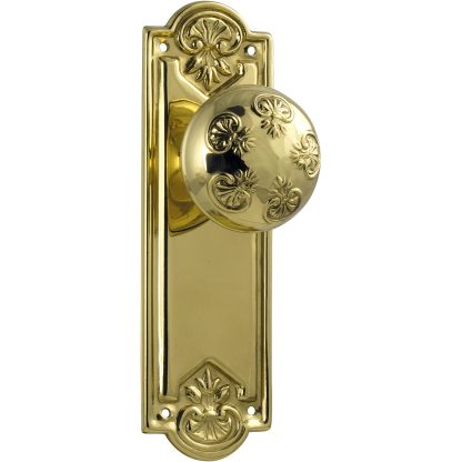 Tradco 1053 Nouveau Knob Passage Polished Brass 188x58mm