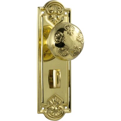 Tradco 1053P Nouveau Knob Privacy Polished Brass 188x58mm