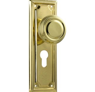 Tradco 1056E Edwardian Knob Euro Polished Brass 185x60mm