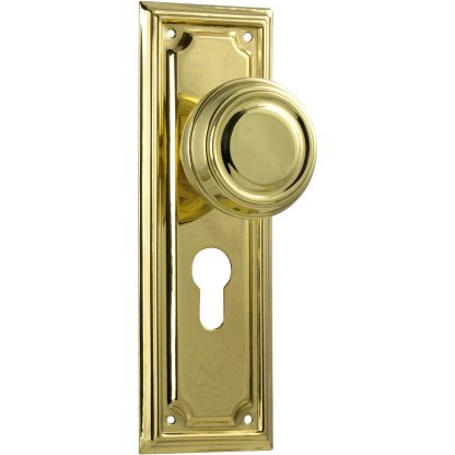Tradco 1056E Edwardian Knob Euro Polished Brass 185x60mm