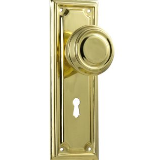 Tradco 1057 Edwardian Knob Lock Polished Brass 185x60mm