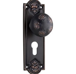 Tradco 1063E Nouveau Knob Euro Antique Copper 188x58mm