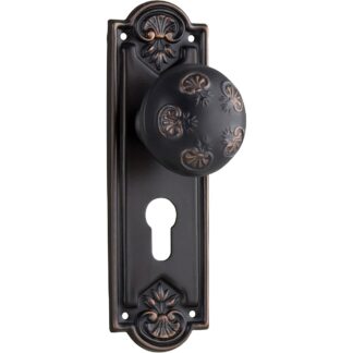 Tradco 1063E Nouveau Knob Euro Antique Copper 188x58mm