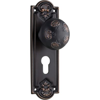 Tradco 1063E Nouveau Knob Euro Antique Copper 188x58mm