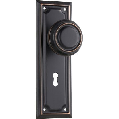 Tradco 1067 Edwardian Knob Lock Antique Copper 185x60mm