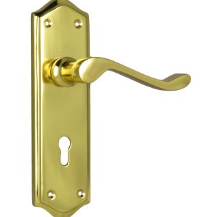 Tradco 1075 Henley Lever Lock Polished Brass 180x50mm 60mm(P)