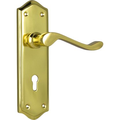 Tradco 1075 Henley Lever Lock Polished Brass 180x50mm 60mm(P)