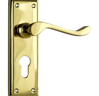 Tradco 1076E Camden Lever Euro Polished Brass 152x50mm 60mm(P)