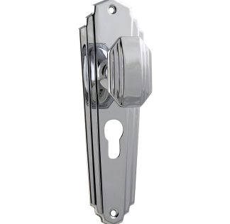 Tradco 1090E Door Knob Elwood Art Deco Euro Chrome Plated