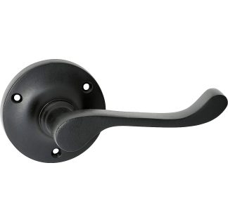 1929 Victorian Lever Passage from Tradco. Matt Black 63mm Rose - 58mm(P)