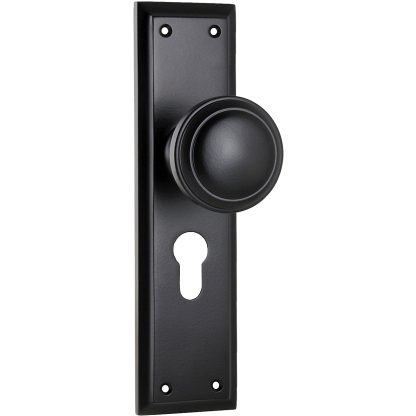 Door Knob Milton Euro Matt Black
