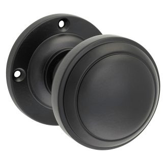 Door Knob Milton Round Rose Matt Black