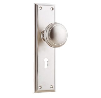 Door Knob Milton Lock Satin Nickel