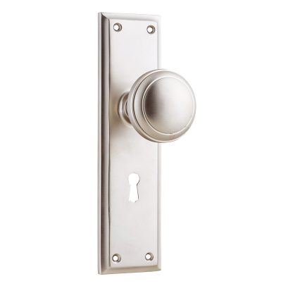 Door Knob Milton Lock Satin Nickel