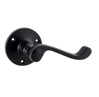 Door Lever Milton Round Rose Matt Black