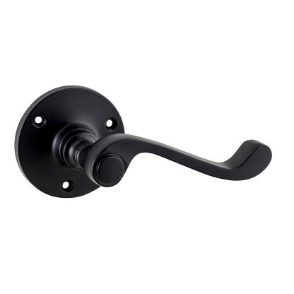 Door Lever Milton Round Rose Matt Black