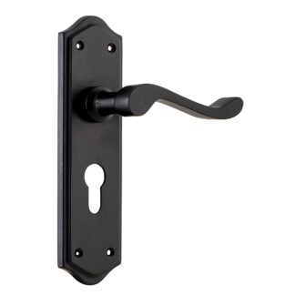 Tradco 9614E Henley Lever Euro Matt Black 180x50mm