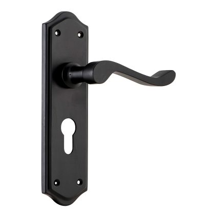Tradco 9614E Henley Lever Euro Matt Black 180x50mm