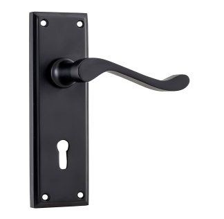 Tradco 9619 Camden Lever Lock Matt Black 152x50mm 60mm(P)