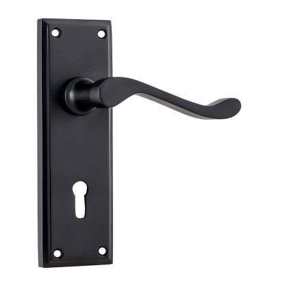 Tradco 9619 Camden Lever Lock Matt Black 152x50mm 60mm(P)