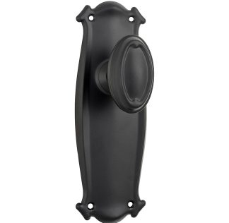 Tradco 9630 Bungalow Knob Passage Matt Black 197x68mm