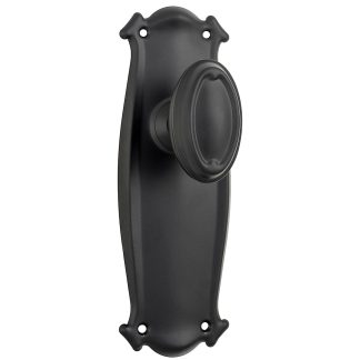 Tradco 9630 Bungalow Knob Passage Matt Black 197x68mm