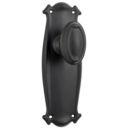 Tradco 9630 Bungalow Knob Passage Matt Black 197x68mm