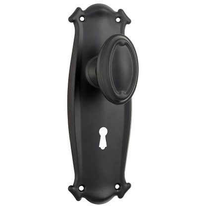 Tradco 9631 Bungalow Knob Lock Matt Black 197x68mm