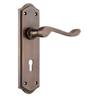 Tradco 9708 Henley Lever Lock Antique Brass 180x50mm