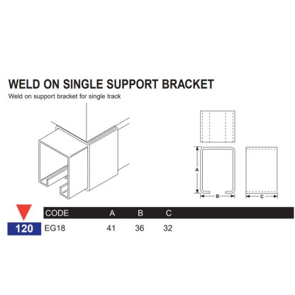 Support Bracket for 120kg Track. Eltrak EG18 - Image 2
