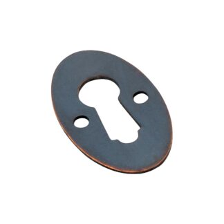 3813 Oval Escutcheon 16x28mm Antique Copper