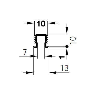 Economy Sliding Door System. Top Guide. Brown. 3600mm - Image 2