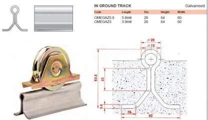 In Ground U Groove Sliding Door Track 5.8 metres. - Image 2