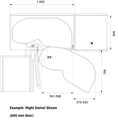 Kesseböhmer Lemans Right Handed Swivel Corner Storage 2 Kesseböhmer LeMans Right Handed Swivel Corner Storage - Image 2