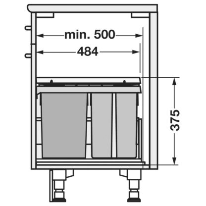 Hailo Waste System. 30Lt Capacity 2 x 15Lt bins - Image 3