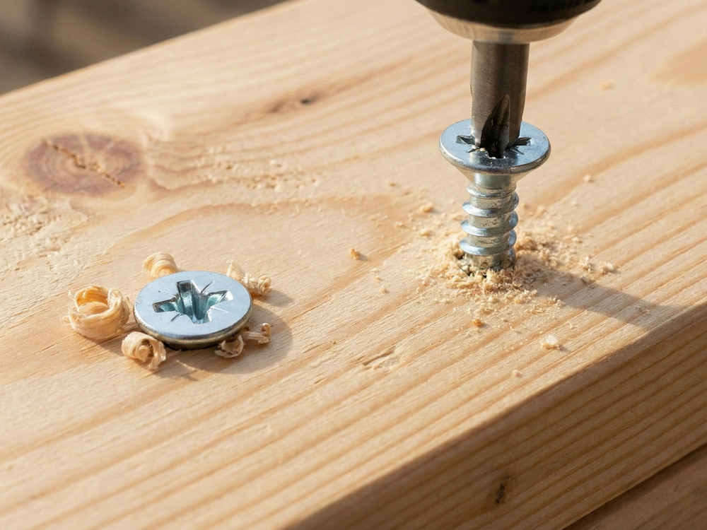 Pozi Drive Longthread Screws Zinc plated.