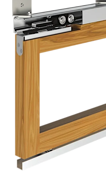 Stainless Steel rollers and corrosion resistant track make for an excellent coastal sliding door system.