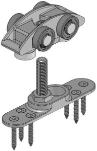 NXS Hanger Bracket 350kg with Stainless Steel roller
