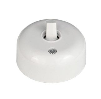 Bakelite Light Switch. White 52mm diameter