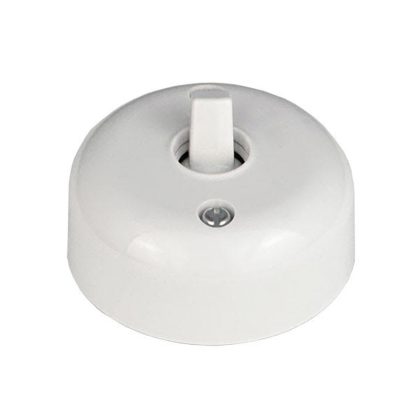 Bakelite Light Switch. White 52mm diameter