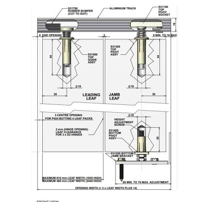 Barracuda Bifold Door Set for 2 Doors. 13kg - Image 2