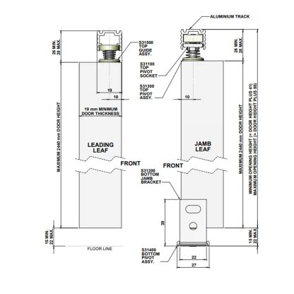 Barracuda Bifold Door Set for 2 Doors. 13kg - Image 3
